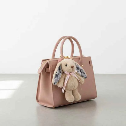 Custom Photo Bunny Plush Keychain – Personalized Cute Rabbit Bag Charm with Photo Ears & Ribbon Gift