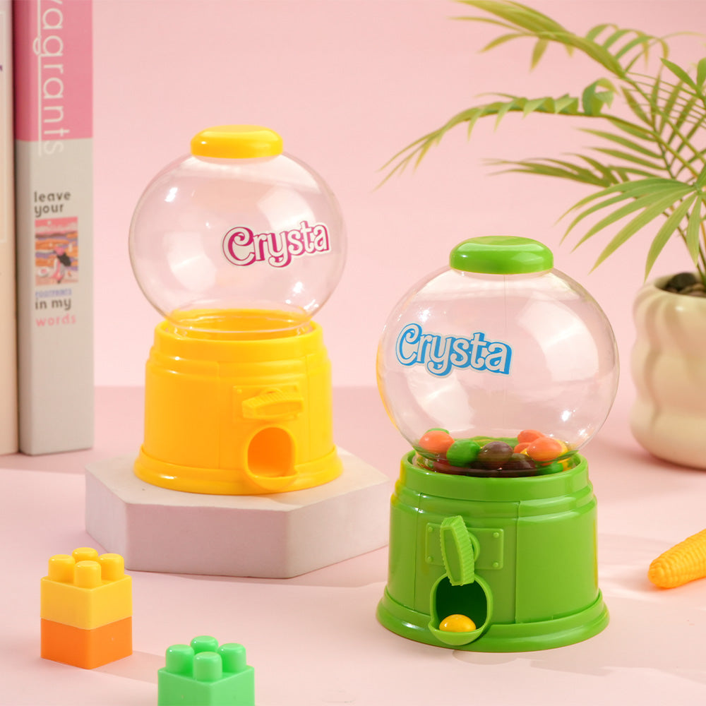 Personalized Mini Gashapon Candy Dispenser with Name Birthday Gift for Kids 2x