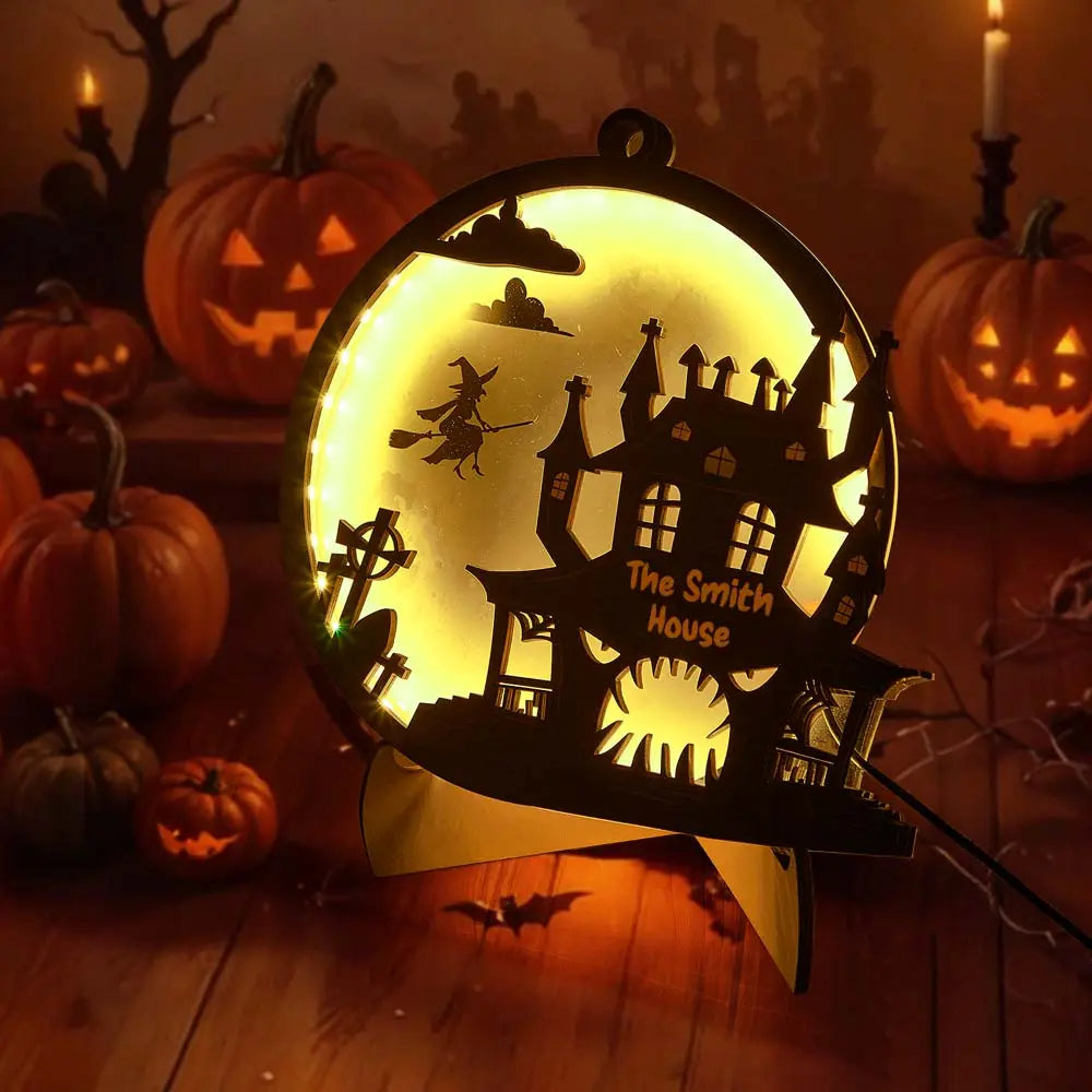 Luz de Halloween personalizada con nombre, decoración para el hogar, lámpara de noche para Halloween, regalo de Halloween.