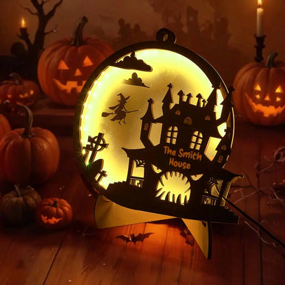 Luz de Halloween personalizada con nombre, decoración para el hogar, lámpara de noche para Halloween, regalo de Halloween.