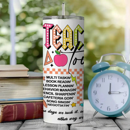 Personalized Teacher Appreciation Tumbler – 20oz Skinny with Lid & Straw