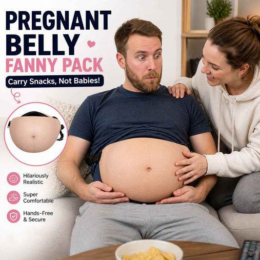 Funny Body Print Fanny Pack – Realistic Abs & Belly Waist Bag, Novelty Joke Gift for Friends
