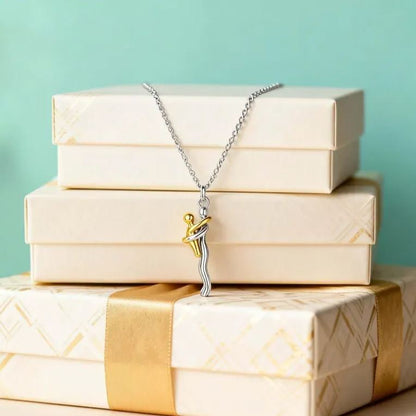 Mother & Child Hug Necklace - Personalized Gift for Mom - Mini Brick Custom