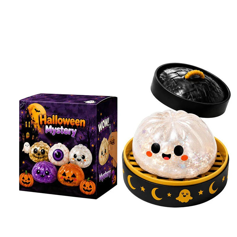 Colorful Halloween squishy toy by MadeMine featuring spooky styles, soft and squeezable for stress relief or fun decoration.