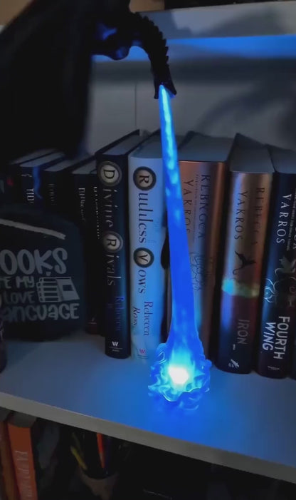 Dragon Flame Book Nook – Halloween Decor with Optional LED