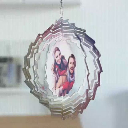 Custom Photo Wind Spinner Chime Garden Decoration Couple