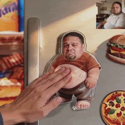 Personalized Squishy Photo & Music Fridge Magnet – Custom Squeeze Belly Magnet with Sound