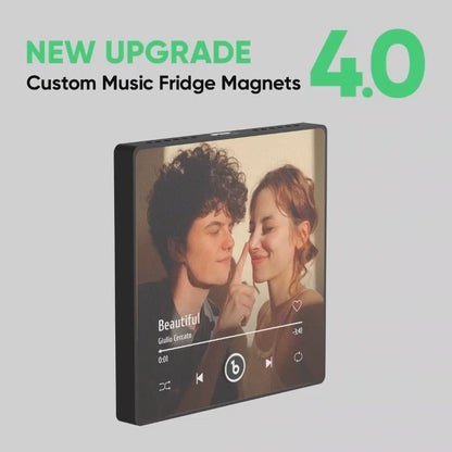 FridgeBeats Frameless 4.0 Custom Portrait Vintage Stamp Music Fridge Magnet Personalized Photo Name Postage Stamp Music Fridge Magnet