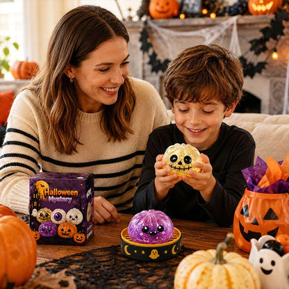 Colorful Halloween squishy toy by MadeMine in spooky style, featuring soft, squeezable foam with Halloween-themed design.
