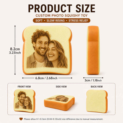 Personalized Photo Toast Squishy Toy – Custom Face Stress Relief Gift