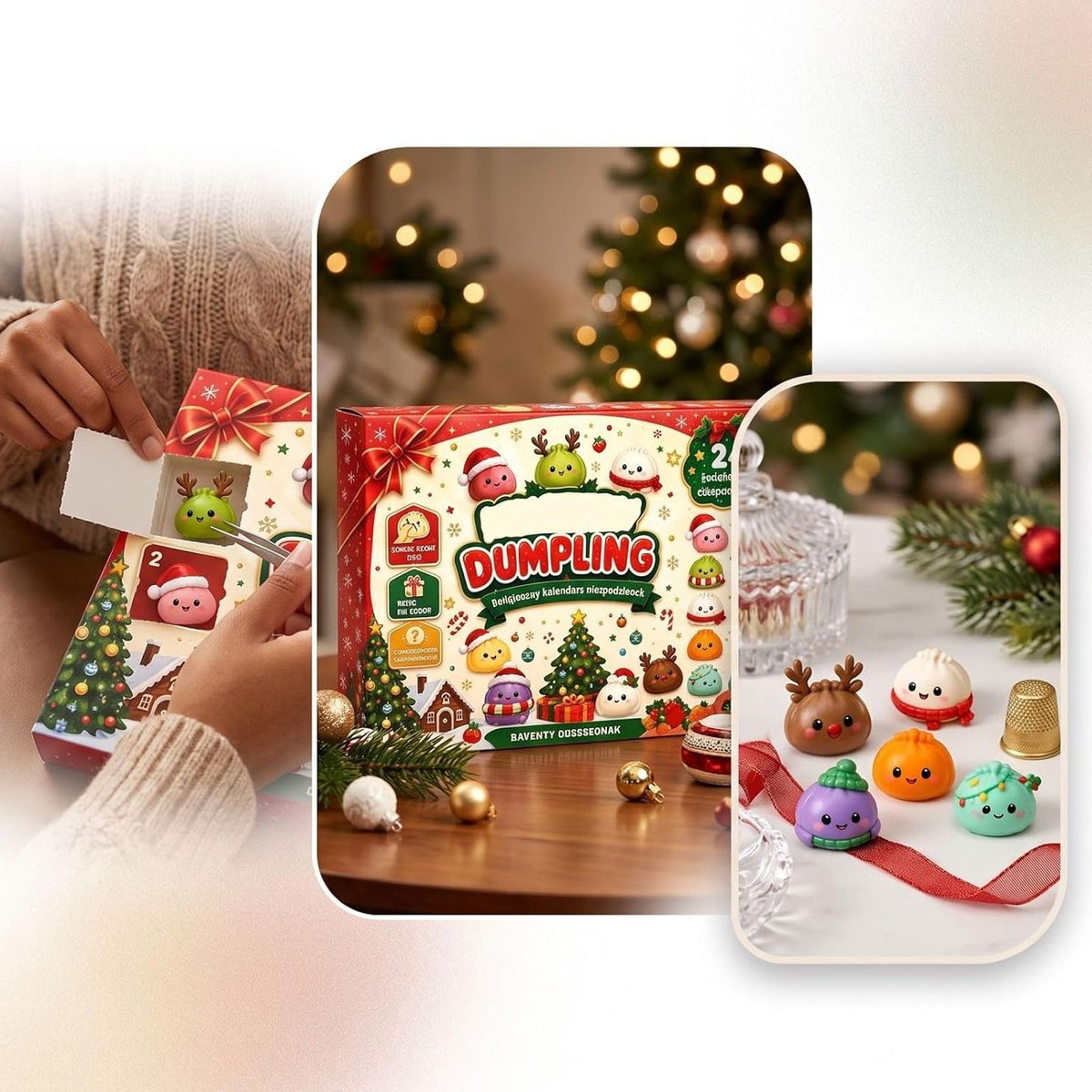 MadeMine 2026 Christmas Squishy Advent Calendar with 24 dumpling-shaped fidget toys, perfect for holiday countdowns and kids.