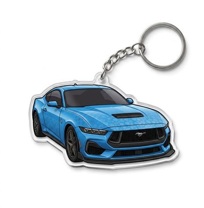 Personalized MadeMine acrylic car-shaped keychain with custom photo, perfect for unique vehicle-themed gift.